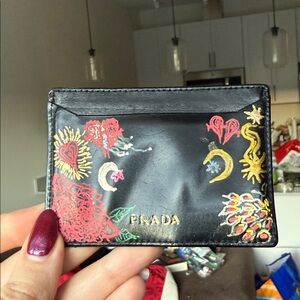 Custom painted AUTH Prada cardholder